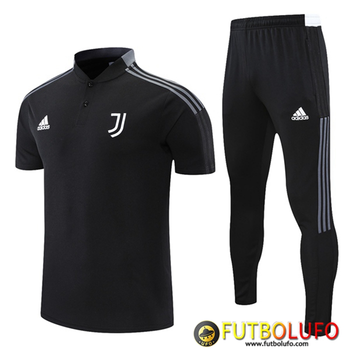 Camiseta Polo Juventus + Pantalones Negro/Gris 2021/2022