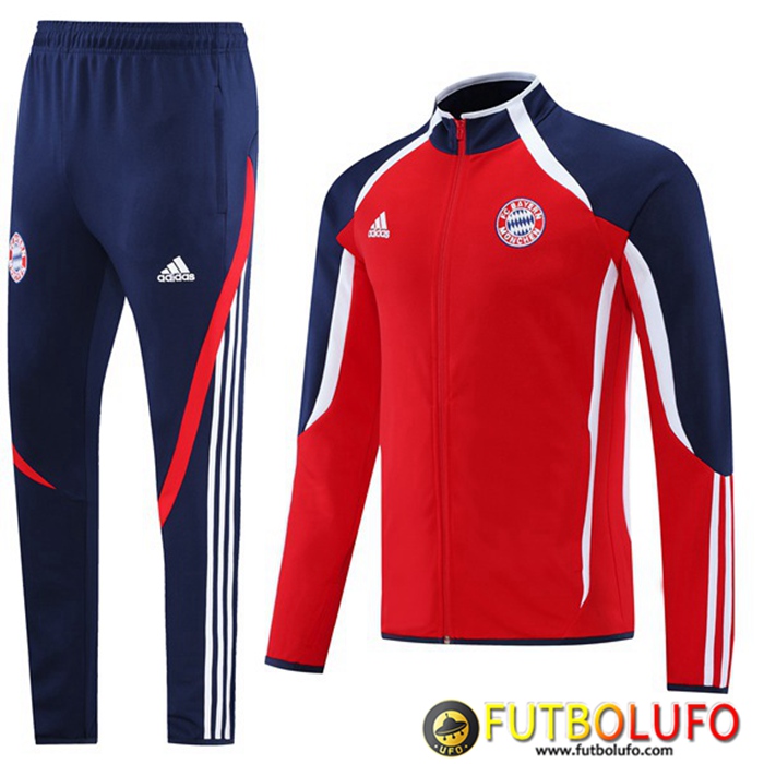 Chandal Equipos De Futbol - Chaqueta Bayern Munich Rojo/Blanca/Azul Marino 2021/2022