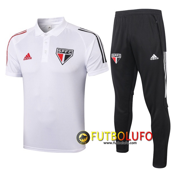 Polo Traje Sao Paulo FC + Pantalones Blanco 2020/2021