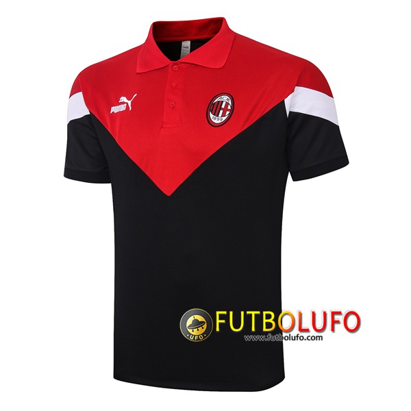 Polo Futbol Milan AC Negro Roja 2020/2021