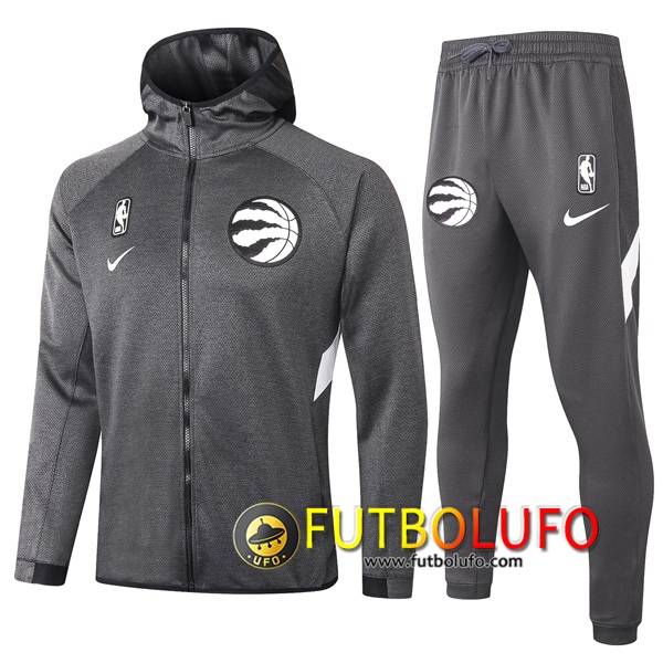 Chandal del Toronto Raptors Gris 2020 2021 Chaqueta con capucha + Pantalones