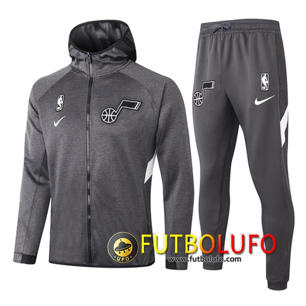 Chandal del Utah Jazz Gris 2020 2021 Chaqueta con capucha + Pantalones