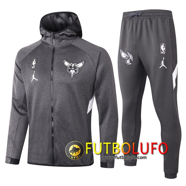 Chandal del Charlotte Hornets Gris 2020 2021 Chaqueta con capucha + Pantalones