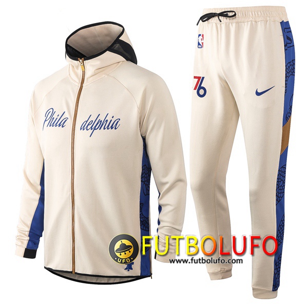 Chandal del Philadelphia 76ers Amarillo 2020 2021 Chaqueta con capucha + Pantalones