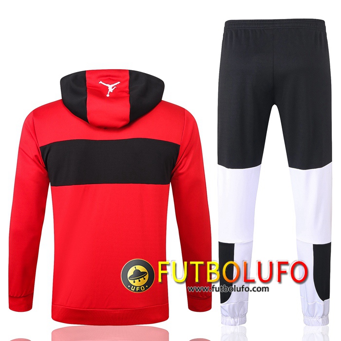 Nueva Chandal del Pairis PSG Jordan Roja 2020 2021 Chaqueta con capucha + Pantalones