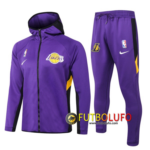 Chandal del Los Angeles Lakers Purpura 2020 2021 Chaqueta con capucha + Pantalones
