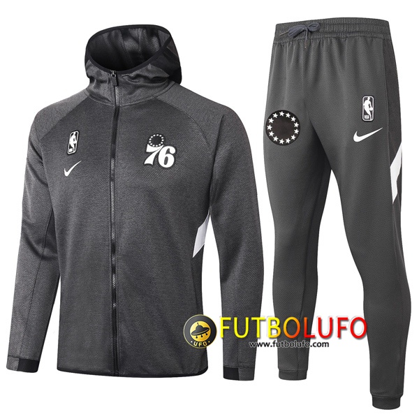 Chandal del Philadelphia 76ers Gris 2020 2021 Chaqueta con capucha + Pantalones