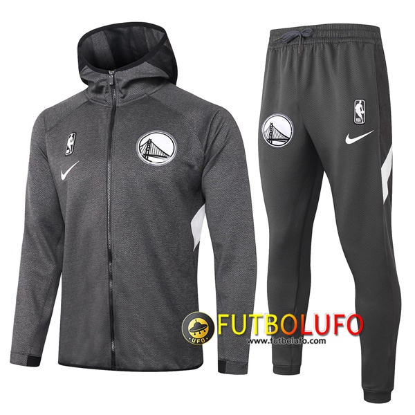 Chandal del Golden State Warriors Gris 2020 2021 Chaqueta con capucha + Pantalones
