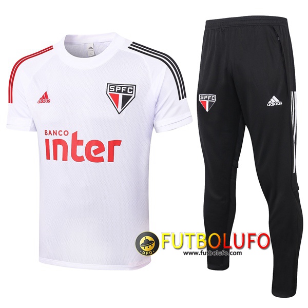 Camiseta Entrenamiento Sao Paulo FC + Pantalones Blanco 2020/2021
