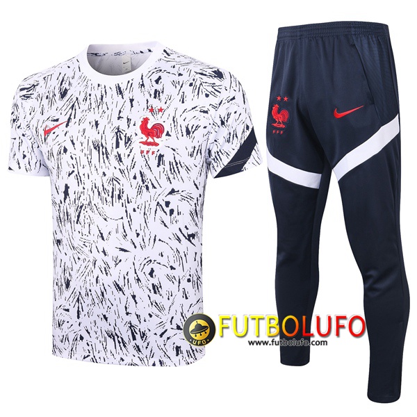 Camiseta Entrenamiento Francia + Pantalones Noir Blanco 2020/2021