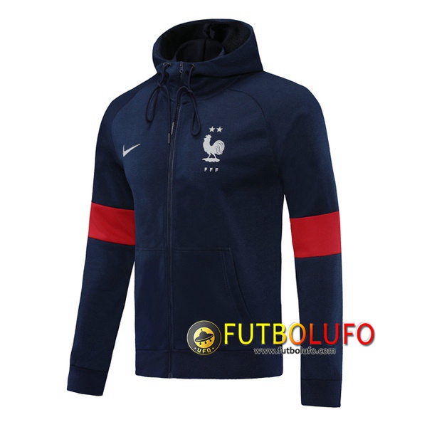 Chaqueta Futbol Con Capucha Francia Azul Royal 2020/2021