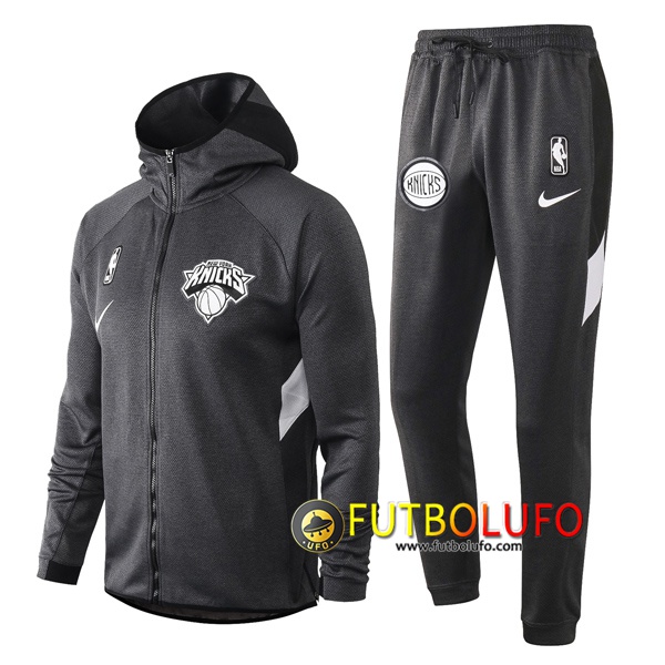 Chandal del New York Knicks Gris 2020 2021 Chaqueta con capucha + Pantalones