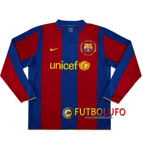 Camiseta Futbol FC Barcelona Retro Primera Manga Larga 2007/2008