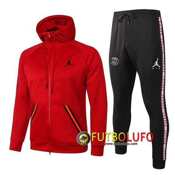Chandal del Pairis PSG Jordan Roja 2020 2021 Chaqueta con capucha + Pantalones