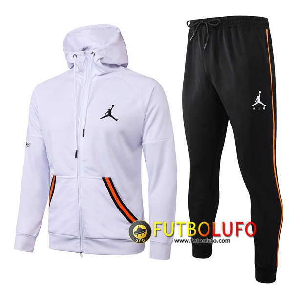 Chandal del Pairis PSG Jordan Blanco 2020 2021 Chaqueta con capucha + Pantalones