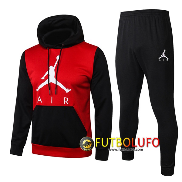 Chandal del Pairis PSG Jordan Roja Negro 2020 2021 Chaqueta con capucha + Pantalones
