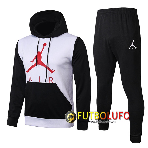 Chandal del Pairis PSG Jordan Blanco Negro 2020 2021 Chaqueta con capucha + Pantalones