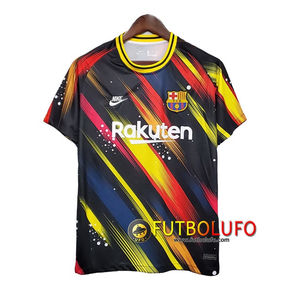 Nueva Camiseta Entrenamiento FC Barcelona Negro/Amarillo 2020 2021 Tailandia
