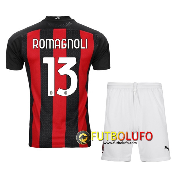 Camiseta Futbol Milan AC (ROMAGNOLI 13) Ninos Primera 2020/2021