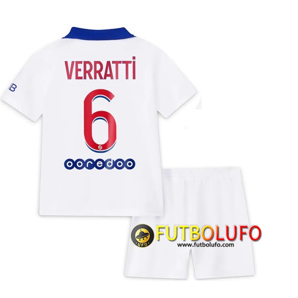 Camiseta Futbol PSG (Verratti 6) Ninos Segunda 2020/2021