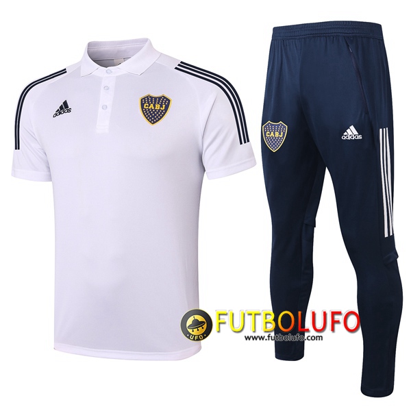 Polo Traje Boca Juniors + Pantalones Blanco 2020/2021