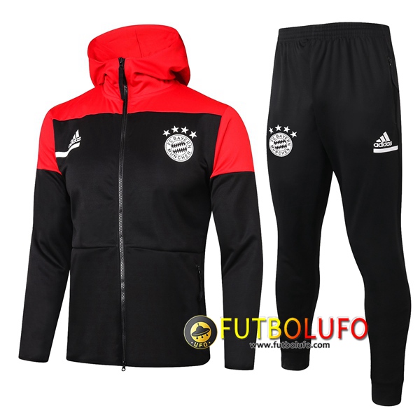 Chandal del Bayern Munich Negro 2020 2021 Chaqueta con capucha + Pantalones
