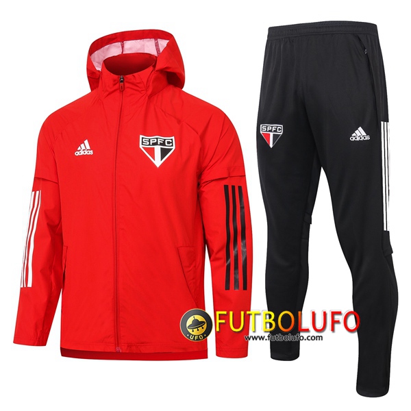 Chandal del Sao Paulo FC Roja 2020 2021 Rompevientos + Pantalones