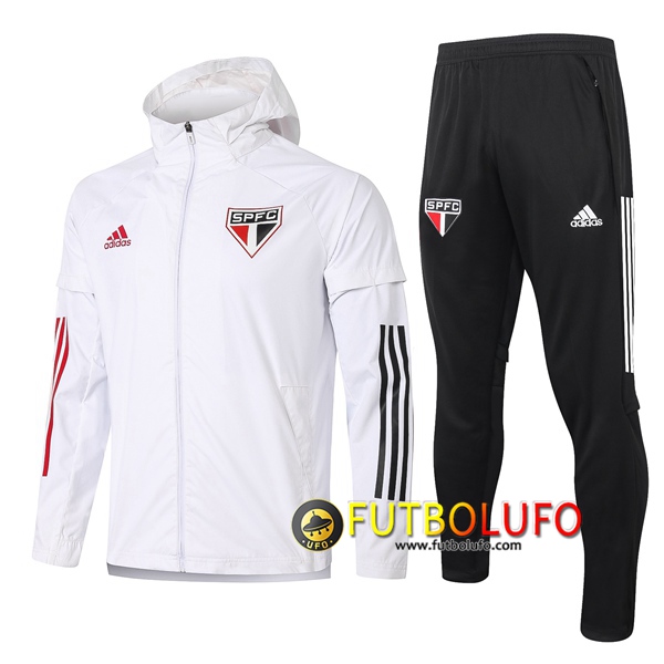 Chandal del Sao Paulo FC Blanco 2020 2021 Rompevientos + Pantalones