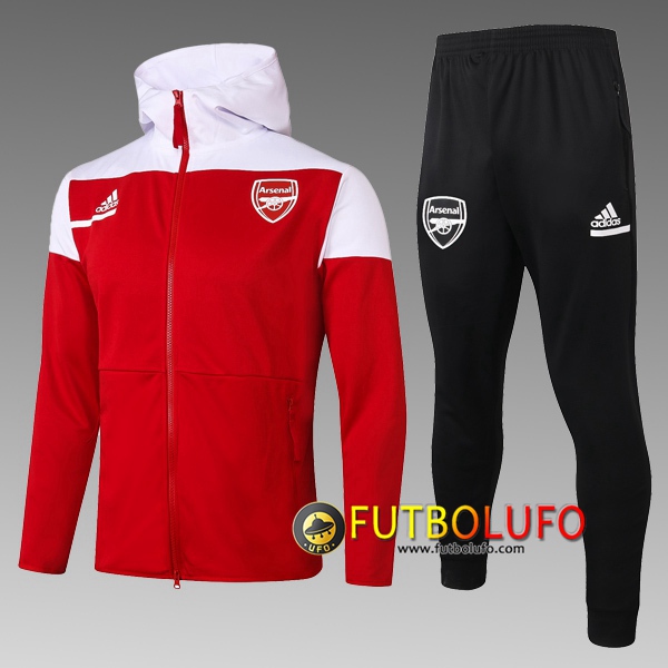 Chandal del Arsenal Ninos Roja 2020/2021 Chaqueta Con Capucha + Pantalones