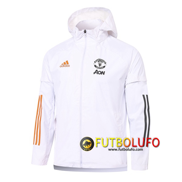 Chaqueta Futbol Rompevientos Manchester United Blanco 2020/2021