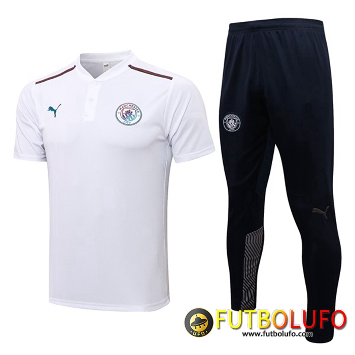 Camiseta Polo Manchester City + Pantalones Blancaa 2021/2022