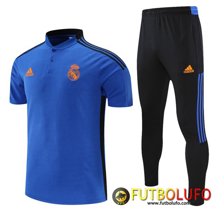 Camiseta Polo Real Madrid + Pantalones Negro/Azul 2021/2022 -01