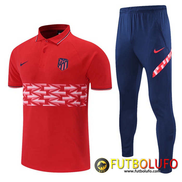 Camiseta Polo Atletico Madrid + Pantalones Blancaa/Rojo 2021/2022