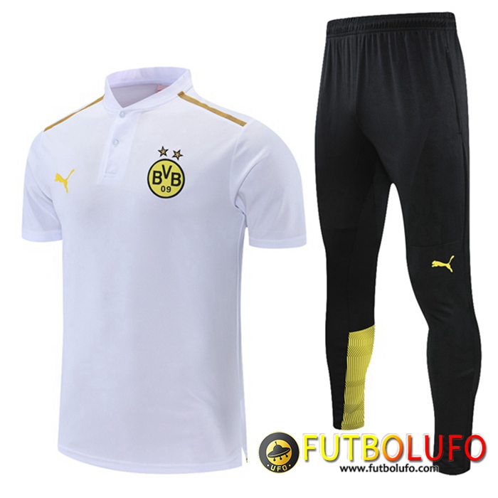 Camiseta Polo Dortmund BVB + Pantalones Blancaa/Amarillo 2021/2022