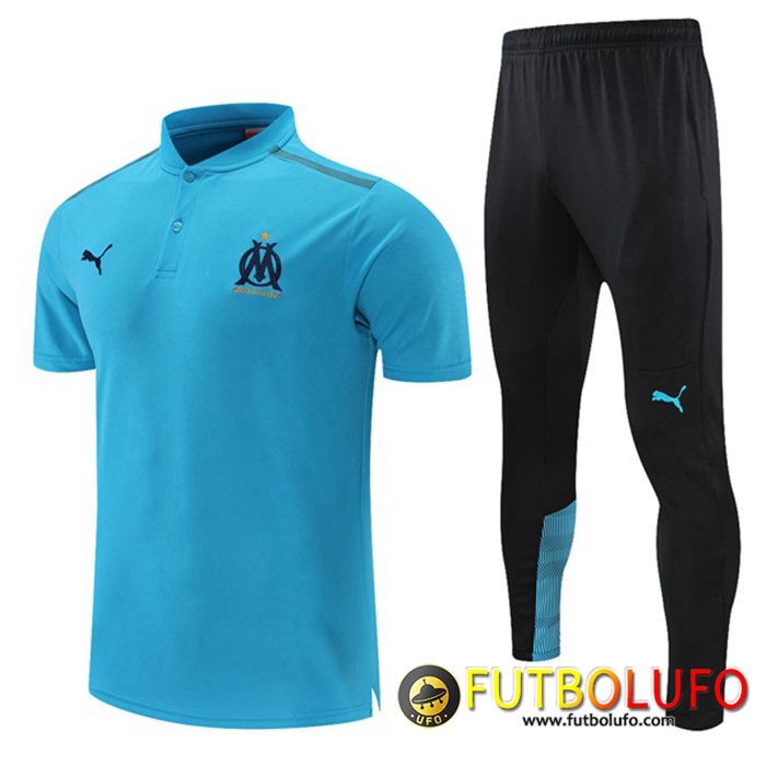 Camiseta Polo Marsella OM + Pantalones Gris /Azul 2021/2022