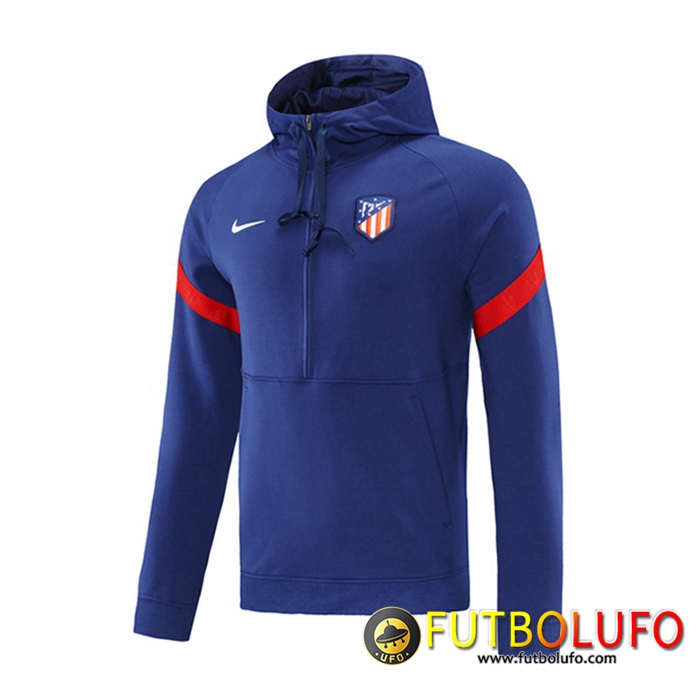 Sudadera De Entrenamiento Con Capucha Atletico Madrid Azul/Rojo 2021/2022