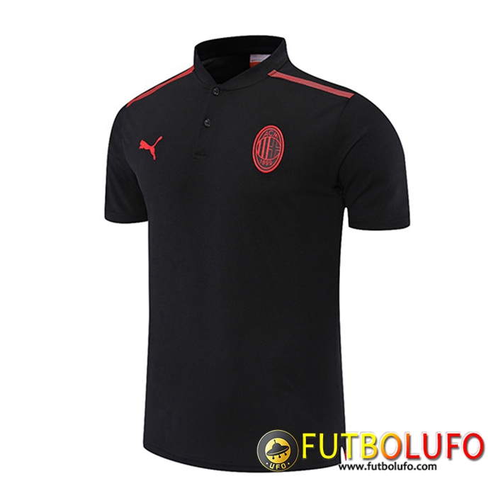 Camiseta Polo AC Milan Negro/Rojo 2021/2022 -01