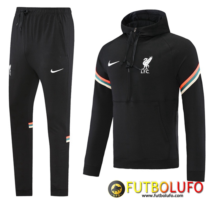 Chaqueta Con Capucha Chandal FC Liverpool Blancaa/Negro 2021/2022