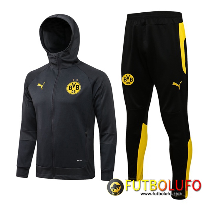 Chaqueta Con Capucha Chandal Dortmund BVB Gris 2021/2022