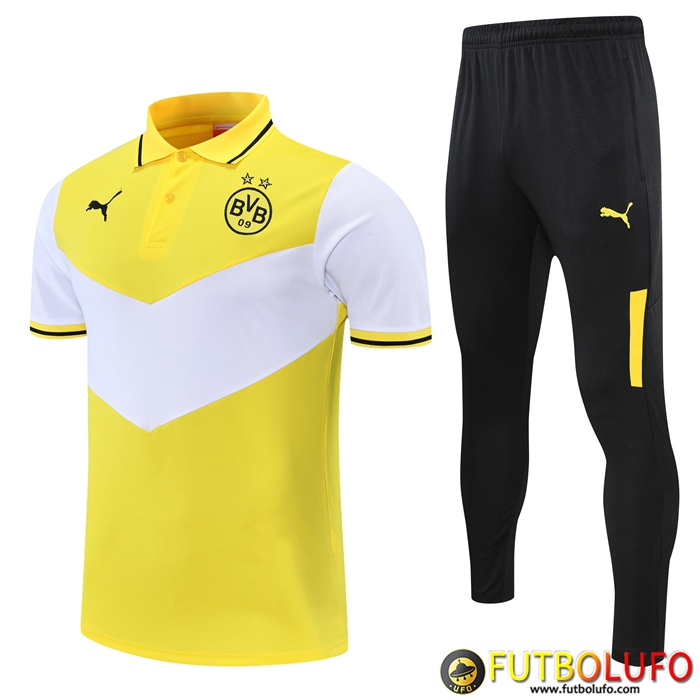 Camiseta Polo Dortmund BVB + Pantalones Blancaa/Amarillo 2021/2022