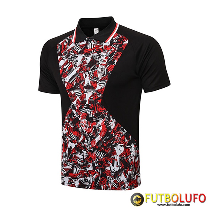 Camiseta Polo AC Milan Negro/Rojo 2021/2022