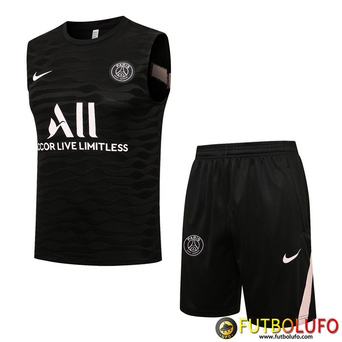 Camiseta Entrenamiento sin mangas Jordan PSG + Cortos Negro 2021/2022