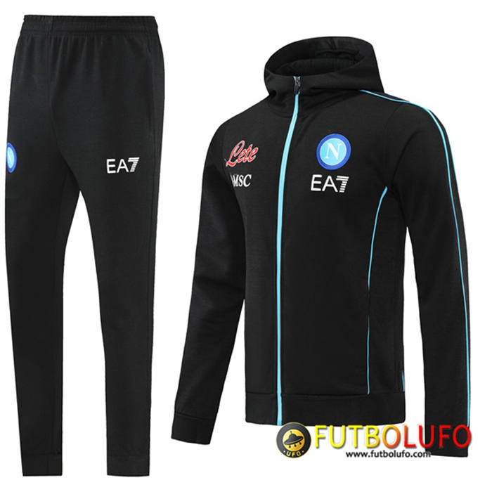 Chaqueta Con Capucha Chandal SSC Napoli Negro 2022/2023