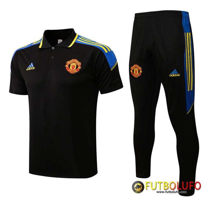Camiseta Polo Manchester United + Pantalones Negro 2022/2023