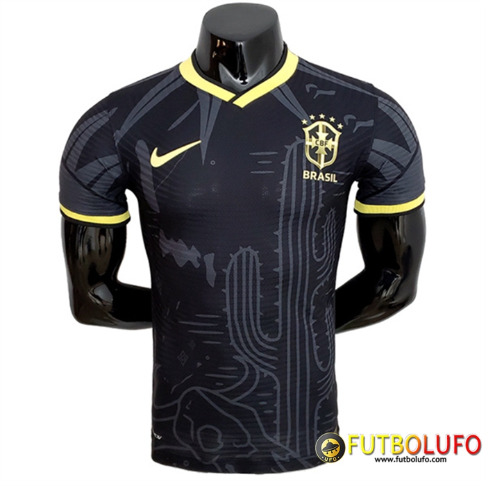 Camisetas De Futbol Brasil Player Version Negro Copa Del Mundo 2022