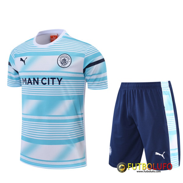Camiseta Entrenamiento +Cortos Manchester City Azul/Blanco 2022/2023