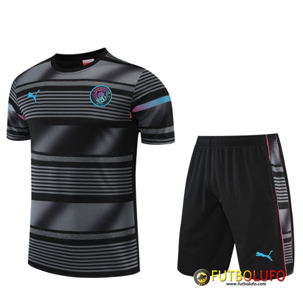 Camiseta Entrenamiento +Cortos Manchester City Negro 2022/2023
