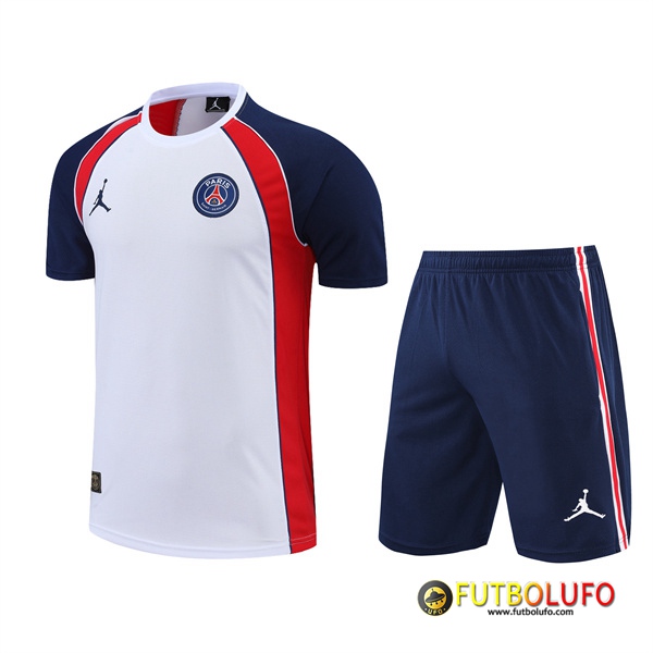 Camiseta Entrenamiento +Cortos Jordan PSG Blanco/Rojo 2022/2023