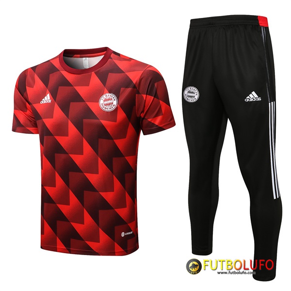 Camiseta Entrenamiento + Pantalones Bayern Munich Negro/Rojo 2022/2023