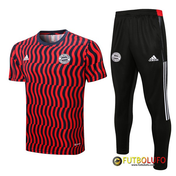 Camiseta Entrenamiento + Pantalones Bayern Munich Rojo/Negro 2022/2023